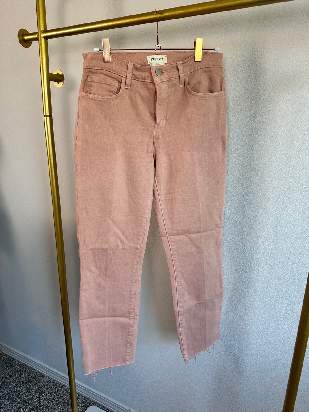 L'AGENCE Sada Slim High Rise Jeans in Dusty Rose Pink
